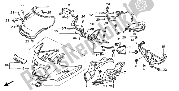 Toutes les pièces pour le Capot Supérieur du Honda CBR 1100 XX 2006