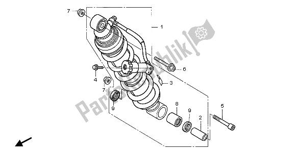 All parts for the Rear Cushion of the Honda NT 700 VA 2007