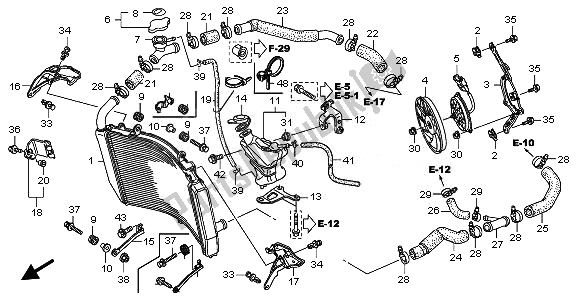 All parts for the Radiator of the Honda CBR 600 RR 2010