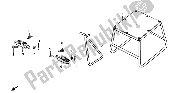 All parts for the Stand & Step of the Honda CR 80R SW 2000