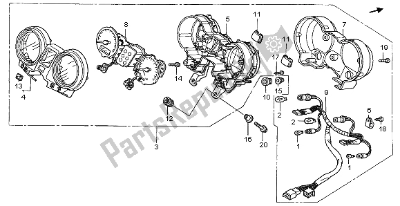 All parts for the Meter (kmh) of the Honda CBF 600 NA 2006