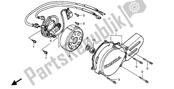 Todas las partes para Tapa Del Cárter Izquierdo Y Generador de Honda CR 80 RB LW 1996