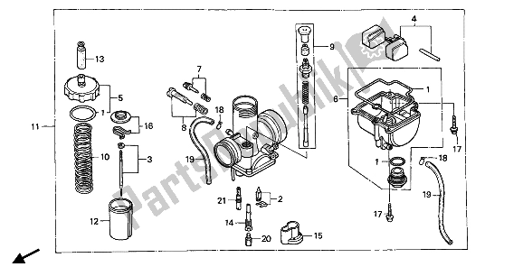 All parts for the Carburetor of the Honda CR 80R 1990