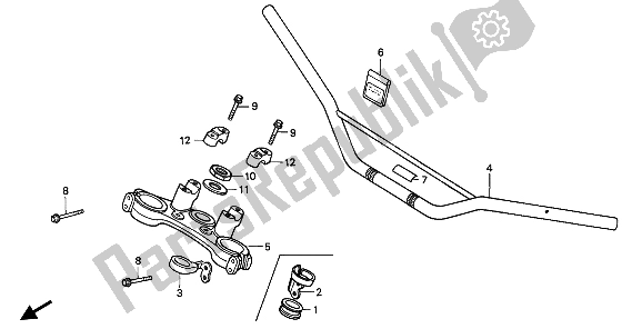 Todas las partes para Manejar Tubo Y Puente Superior de Honda XR 600R 1992