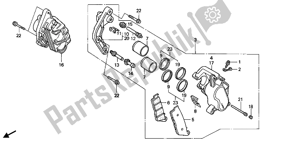 Todas las partes para Pinza De Freno Delantero de Honda CBR 1000F 1992