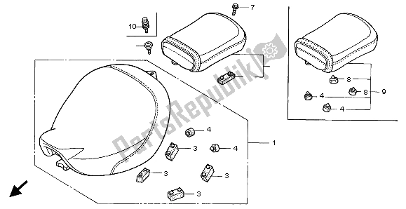 Tutte le parti per il Posto A Sedere del Honda VT 750C 1999