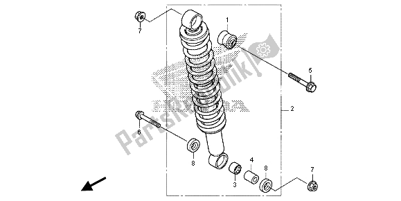 All parts for the Rear Cushion of the Honda TRX 420 FE Fourtrax Rancher 4X4 ES 2013