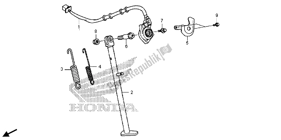 All parts for the Stand of the Honda CRF 250M 2015