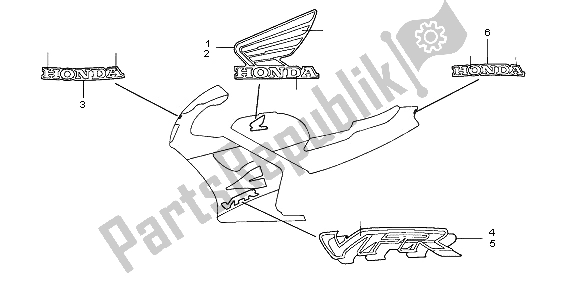 All parts for the Stripe & Mark of the Honda VFR 750F 1995