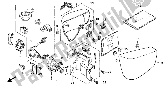 Todas las partes para Cubierta Lateral Y Juego De Llaves de Honda VT 1100C2 1998