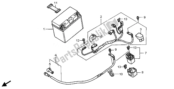 Todas as partes de Bateria do Honda VFR 800A 2008