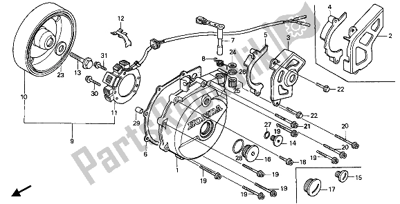 All parts for the Generator of the Honda XR 600R 1988