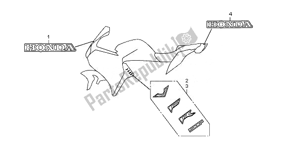 All parts for the Stripe & Mark of the Honda VFR 1200 FD 2011