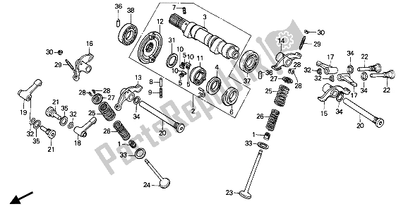 Todas las partes para árbol De Levas Y Válvula de Honda XR 600R 1991