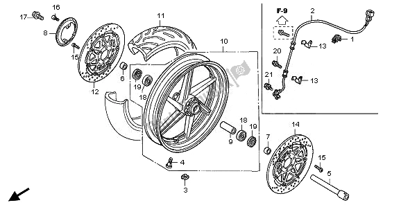 Tutte le parti per il Ruota Anteriore del Honda VFR 800A 2010