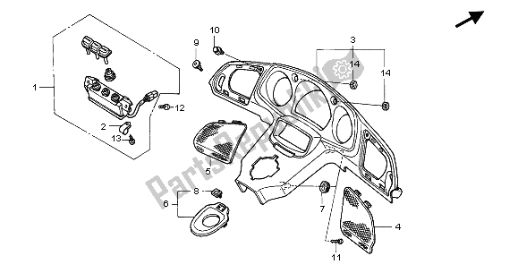 Todas las partes para Panel Medidor de Honda GL 1800A 2003