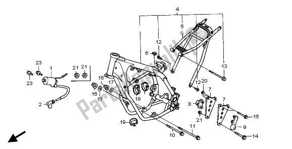 All parts for the Frame Body & Ignition Coil of the Honda CR 250R 1995