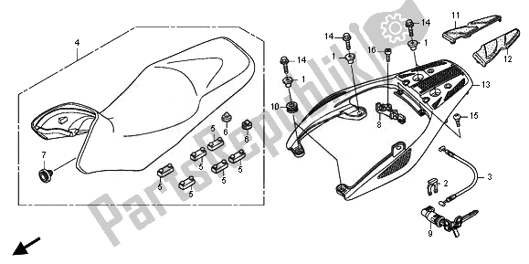 Toutes les pièces pour le Siège Et Support Arrière du Honda XL 700V Transalp 2011