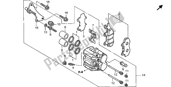 Alle onderdelen voor de Remklauw Voor van de Honda VT 125C 2008