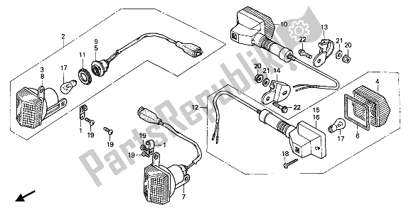 All parts for the Winker of the Honda XL 600V Transalp 1990