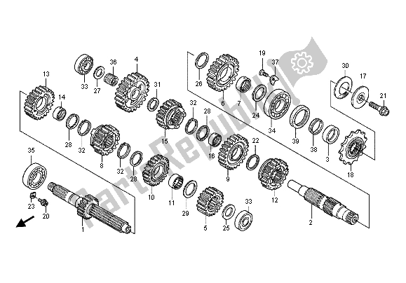 Toutes les pièces pour le Transmission du Honda CRF 450R 2012