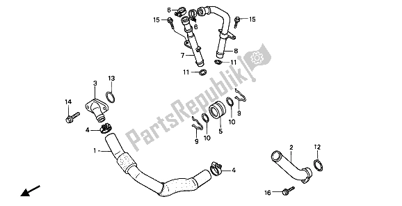 Todas las partes para Tubería De Agua de Honda XRV 750 Africa Twin 1990