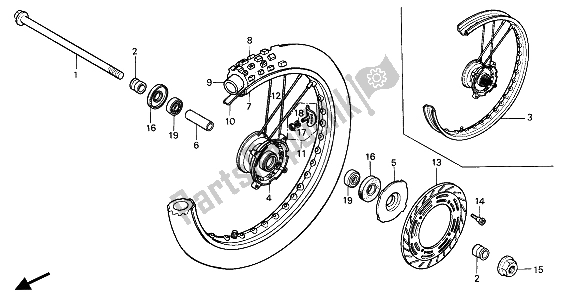 Todas las partes para Rueda Delantera de Honda CR 80R 1986