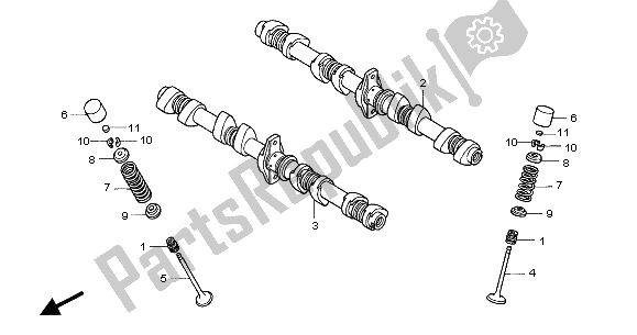 Todas las partes para árbol De Levas Y Válvula de Honda CB 1300 2005