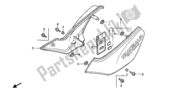 Tutte le parti per il Coperchio Laterale del Honda XL 600V Transalp 1990