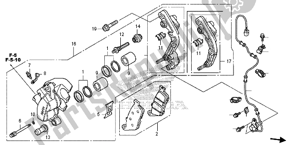 All parts for the Front Brake Caliper of the Honda CBR 500R 2013