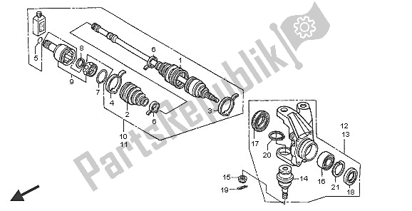 All parts for the Knuckle of the Honda TRX 350 FE Fourtrax 4X4 ES 2005