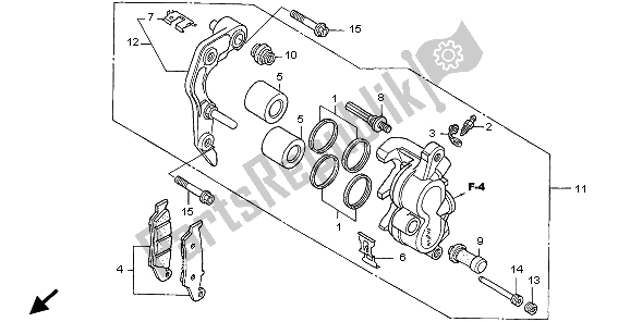 Todas las partes para Pinza De Freno Delantero de Honda CRF 450X 2009