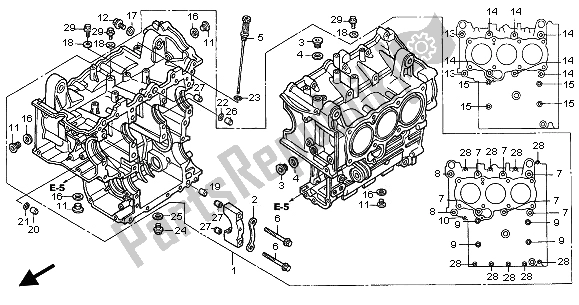 Tutte le parti per il Blocco Cilindri del Honda GL 1500C 2002