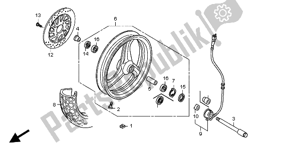 Tutte le parti per il Ruota Anteriore del Honda XL 125V 2004