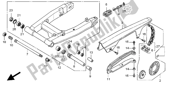 Toutes les pièces pour le Bras Oscillant du Honda CBR 1100 XX 1998