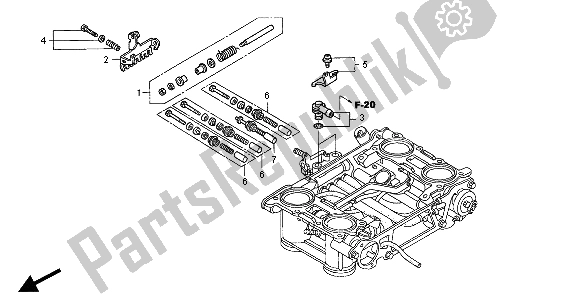 All parts for the Throttle Body (component Parts) of the Honda VFR 800 FI 1998