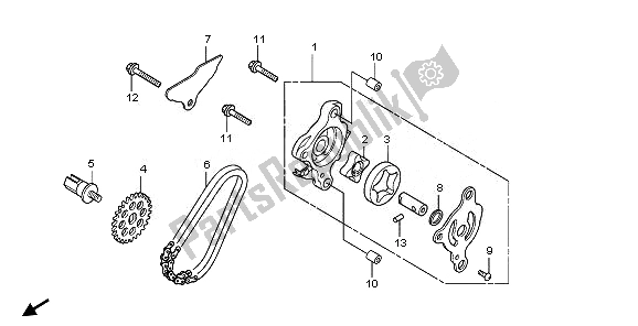 Alle onderdelen voor de Oliepomp van de Honda SH 300A 2007
