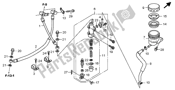 Todas las partes para Cilindro Maestro Del Freno Trasero de Honda CB 600 FA Hornet 2009