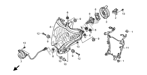 All parts for the Headlight (eu) of the Honda CB 1000 RA 2009