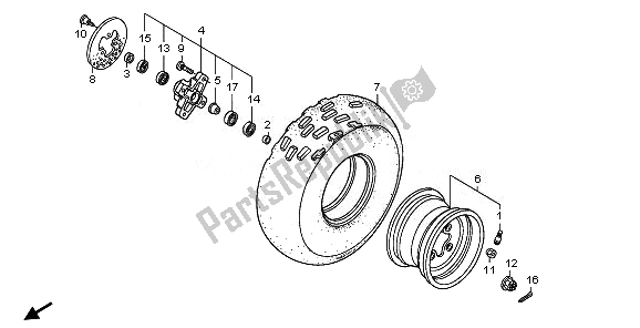 All parts for the Front Wheel of the Honda TRX 250X 2011