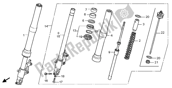 All parts for the Front Fork of the Honda CB 600F Hornet 2009