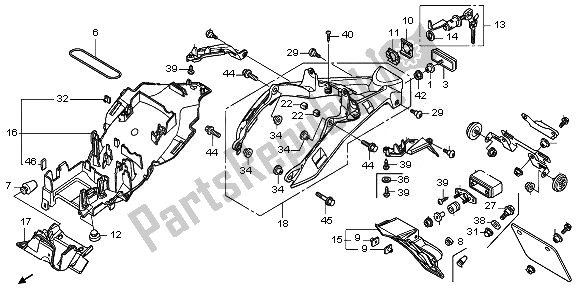 Tutte le parti per il Parafango Posteriore del Honda VFR 1200 FDA 2010