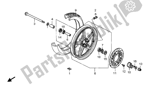 Wszystkie części do Przednie Ko? O Honda CB 250 1996