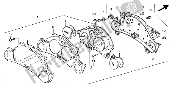 Tutte le parti per il Metro (kmh) del Honda CBF 600S 2008