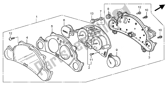 All parts for the Meter (kmh) of the Honda CBF 600S 2008