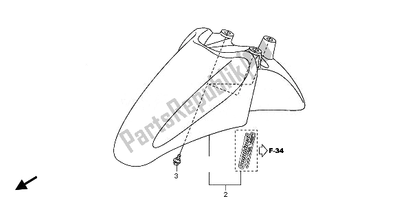 All parts for the Front Fender of the Honda SH 300A 2011