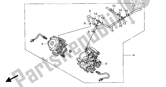 Tutte le parti per il Carburatore (assy.) del Honda XL 650V Transalp 2000
