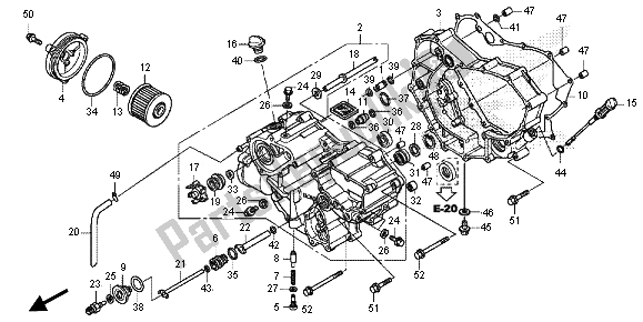 Tutte le parti per il Coperchio Del Carter Anteriore del Honda TRX 420 FA Fourtrax Rancher AT 2013