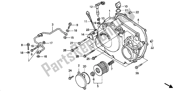 Tutte le parti per il Coperchio Carter Destro del Honda NX 250 1990