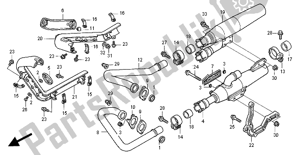 Todas las partes para Silenciador De Escape de Honda VT 1100C2 2000